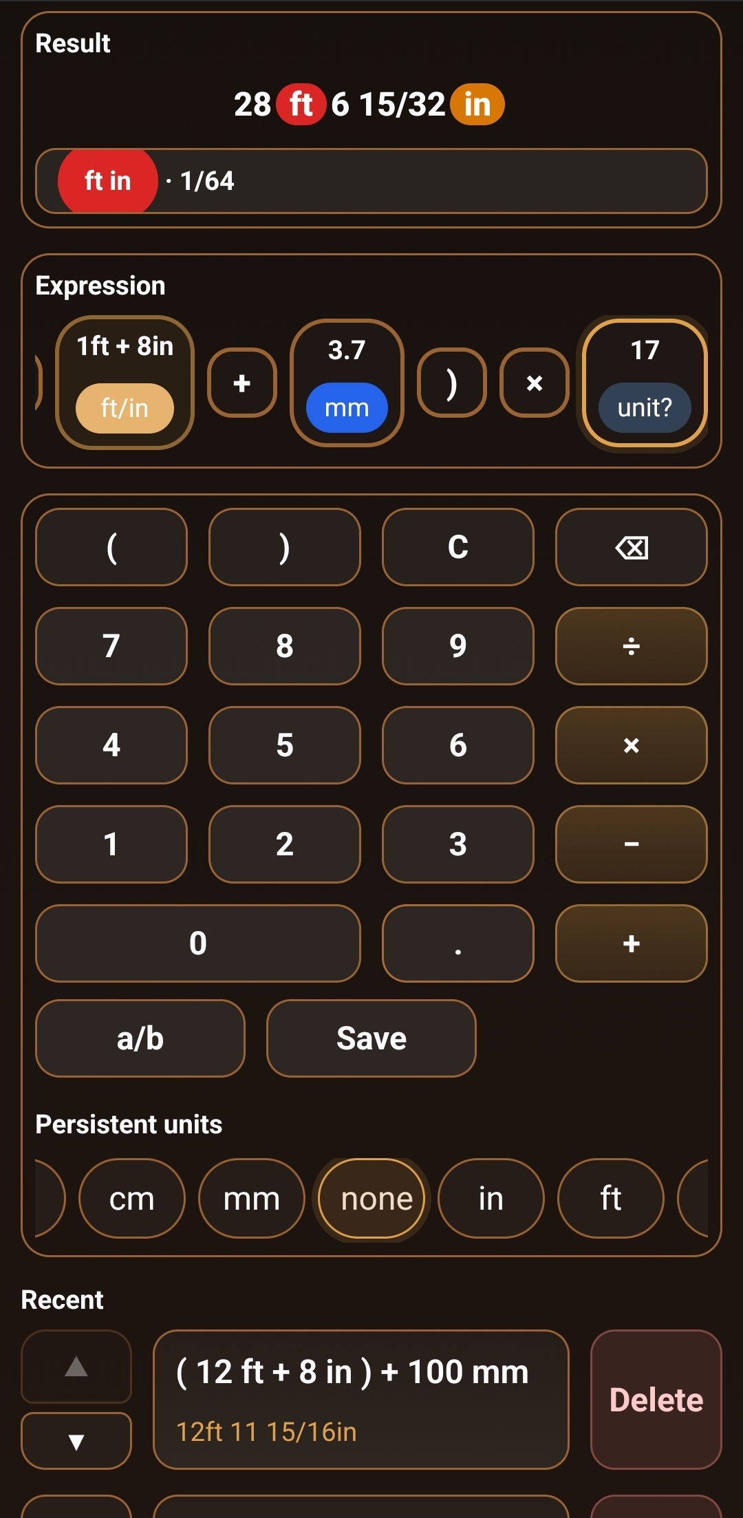 Screenshot of the Simple Length Calculator interface